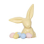 White Chocolate Bunny with Floppy Ears and Candy Coated Chocolate Eggs