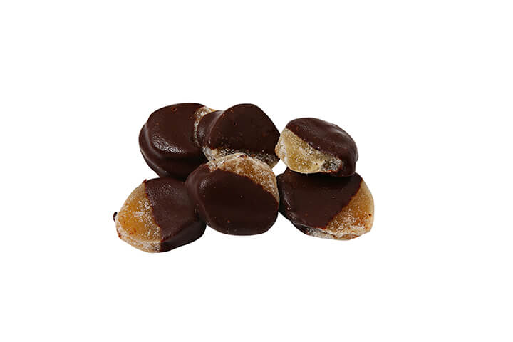 Crystallized Ginger Dipped in Dark Chocolate