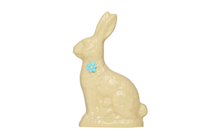 White Chocolate Hollow Bunny with Flower