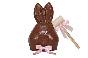 Milk Chocolate Bunny Head Filled with Milk, White and Dark Toffee Almond Biscuit with Mallot 