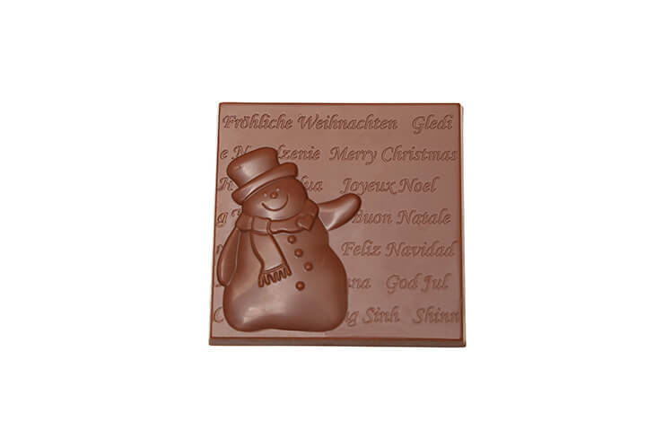 Milk Chocolate Christmas Card with Snowman