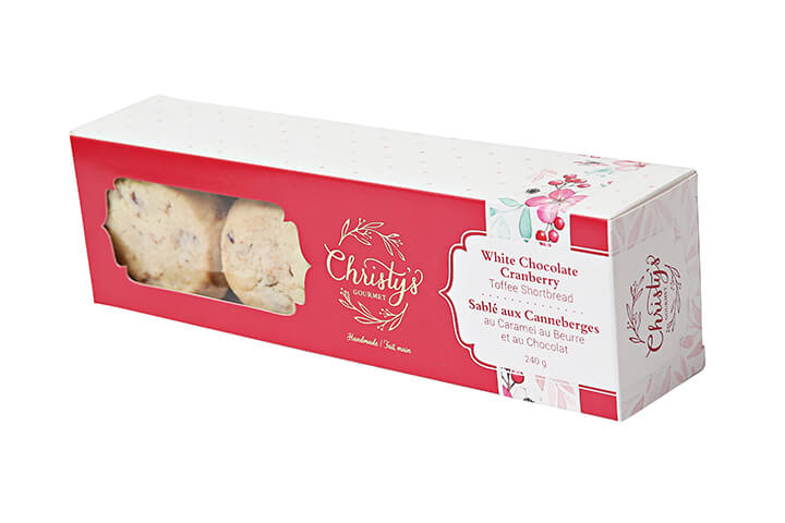 White Chocolate and Cranberry Toffee Shortbread in Box